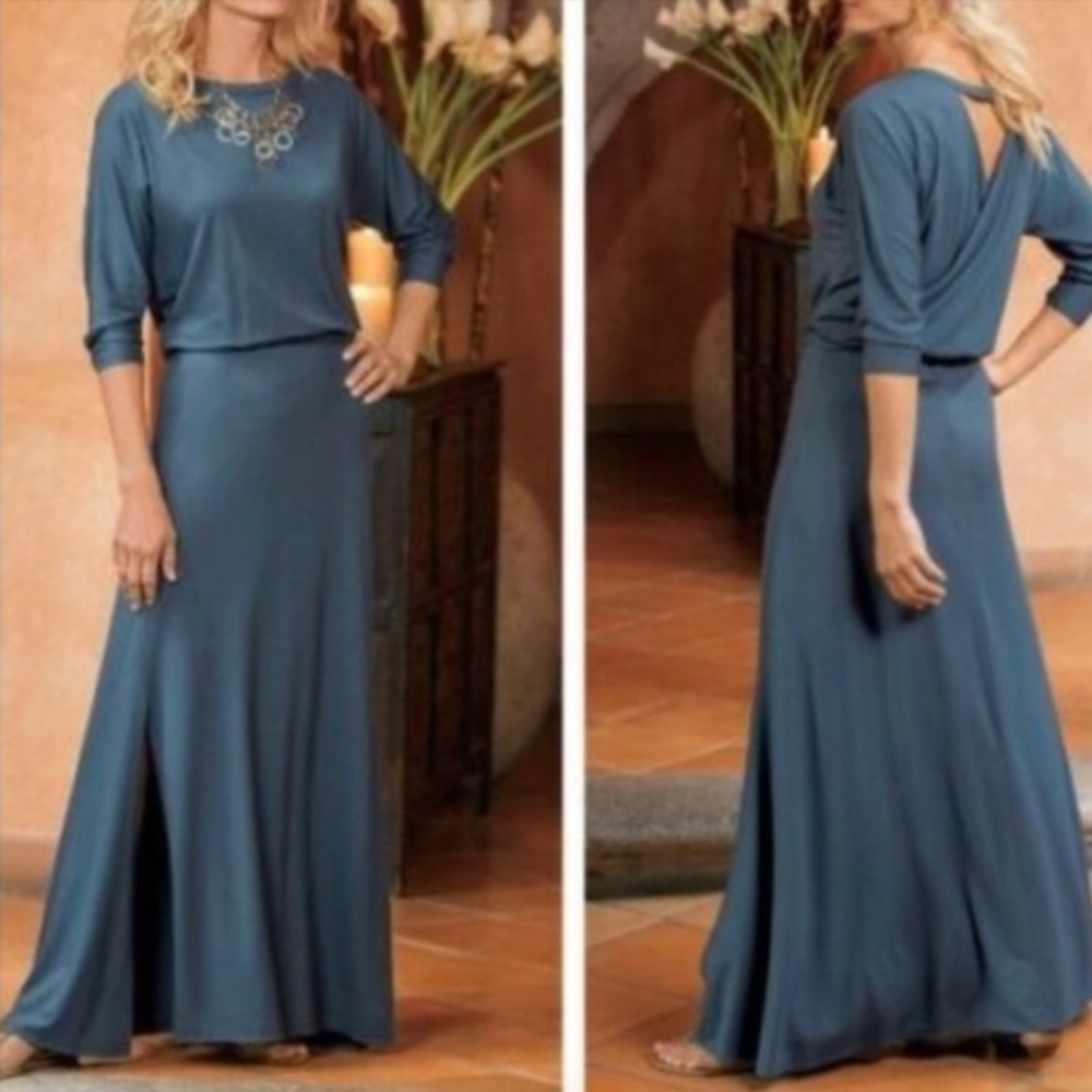 Soft Surroundings Maxi Wrap‎ Open Back Dress M